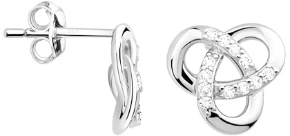 SOFIA MILANI - Damen Ohrringe 925 Silber - mit Zirkonia Steinen - Knoten Ohrstecker - 20569
