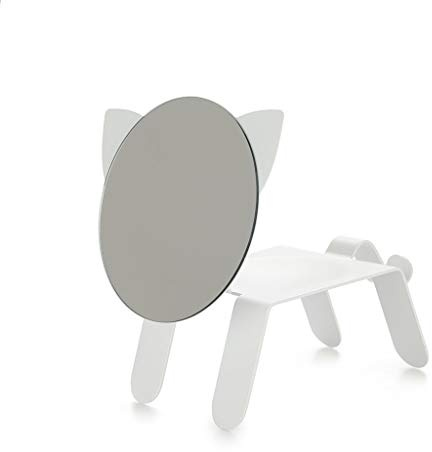balvi Tischspiegel Cat Weiß In Katzenform Mit Ablage für Schmuck, Münzen und andere Accessoires Metal
