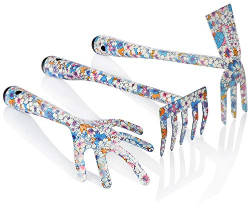 COM-FOUR® 3 pièces Outil de Plantation en métal, Ensemble d'outils
