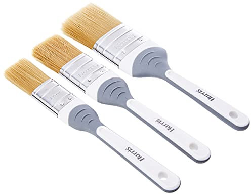 Harris Seriously Good Woodwork Stain & Varnish Paint Brushes, 3 Brush Pack, 1, 1.5, 2, Grey