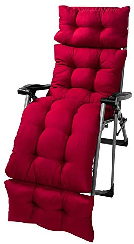 YAOBAO 180Cm Liegenauflage, Gartenliege Auflage, Verlängern Deckchair Auflage, Dick Garten Liege Stuhl Polster, Anti-Rutsch Kissen Für Gartenliegen Sonnenliege Liegestuhl, 180X55cm,Rot