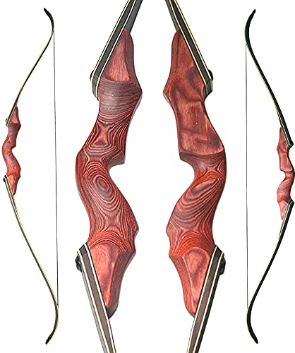 wolfman 60 Zoll Takedown Recurvebogen Set Erwachsene 25-65 Lbs BogenschießEn Jagdbogen Pfeil Und Bogen Set Erwachsene Sportbogen Recurve Bogen Set linkshändig Rechtshändig (Rot, Rechts 30Lbs)