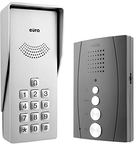 Türsprechanlage Gegensprechanlage Eura Adp-38A3 Entra, Freisprechstelle, Kombinationsschloss, 4 Draht, Graphite