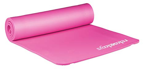 Relaxdays 1x Tappetino da Yoga, 1 cm, Tappeto da Fitness, Accessori per Pilates & Aerobica, Sport, 60 x 180 cm, Rosa