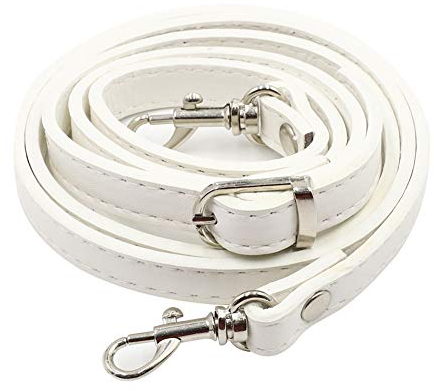 Herbests PU Leder Schulterriemen für Schultertasche Umhängetasche, 12mm Breit 105-120cm Verstellbarer Crossbody Taschengurt Schultergurt DIY Zubehör für Tasche mit Karabinerhaken,Weiß