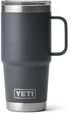 YETI Rambler 20 oz Travel Mug, Stainless Steel, Vacuum Insulated with Stronghold Lid, Charcoal