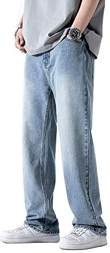 PARVENZA Jeans da Uomo Regular Fit in Denim - Pantaloni Classici Dritti, Resistenti, 5 Tasche, Comodi per Lavoro, Scuola, Viaggi e Uso Quotidiano - Disponibili in Taglie 28-36, (DY15,2XL)