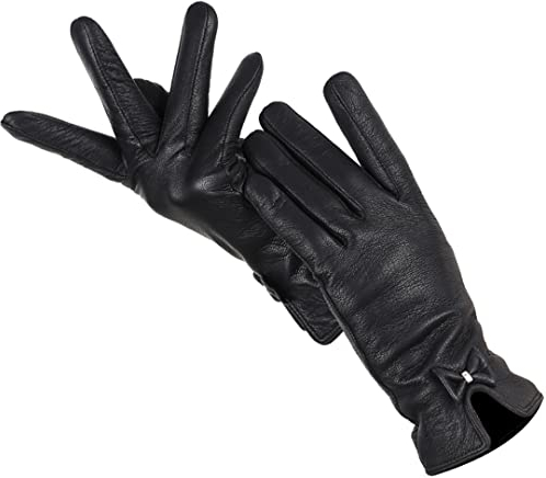 Einfache Damen Handschuhe Warm Winter Handschuhe Frauen Lederhandschuhe Damen Hautdesign Lederhandschuhe Damen