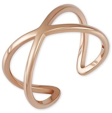 GD GOOD.designs Ring verstellbar für Damen in X-Form aus Edelstahl in Silber - 18 Karat Gold - Rosegold I Offener Damenring inklusive Geschenkbox