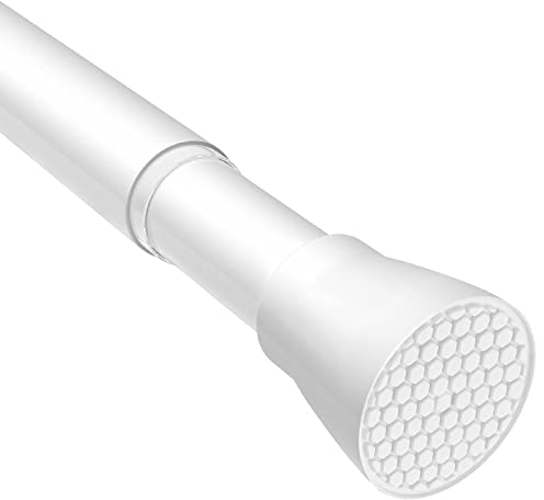 Zipglo 1 Stück Gardinenstange ohne Bohren 70-127cm Duschvorhangstange Teleskopstange Vorhangstange Kleiderstangen Spannstange Verstellbare für Badezimmer, Fenster, Küche, Schrank, Weiß