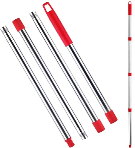 Manico del mocio da 148 cm per Vileda Turbo Smart mop base triangolare, sostituzione del bastone del mocio EasyWring&Clean, asta del mocio regolabile in metallo adatta per Vileda Turbo mop