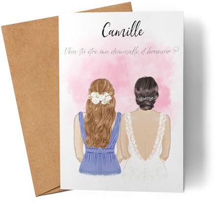 Kiddle-Design Trauzeugin Karte Personalisiert Brautjungfer Fragen Frage Danke-Geschenk für Freundinnen Braut Brautjungfern & Brautparty Grußkarte