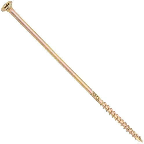 AERZETIX - Lot de 25 Vis à Bois Ø6x200 mm à Tête Fraisée - à Empreinte Étoile T30 - en Acier Zingué - Menuiserie Contreplaqué Aggloméré Mélaminé Terrasse Panneaux Chevrons Bastaings