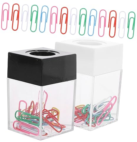 MAGICLULU 2stücke Teiliges Magnetisches Büroklammer Organizer Mit Transparentem Quadratischem Kunststoff-behälter Praktische Leichte Aufbewahrung Für Kleine Büroklammern Nägel Schrauben Für
