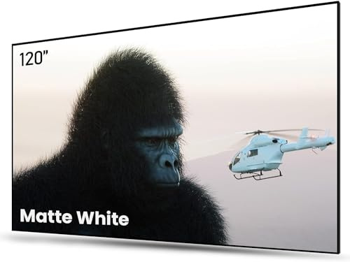 AWOL VISION 120 Fixed Frame Projector Screen, 1.3 dB Peak Gain, The Perfect Combo with LTV-2500, 80% Picture Quality Improved, 4K / 8K Ultra HD, Active 3D Wall Mount Projector Screen, MW-120