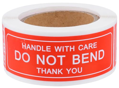 MAGICLULU Fragile Warning Stickers Handle Care Adhesive Labels 25×75mm 150pcs Roll Shipping Packing Warning Signs