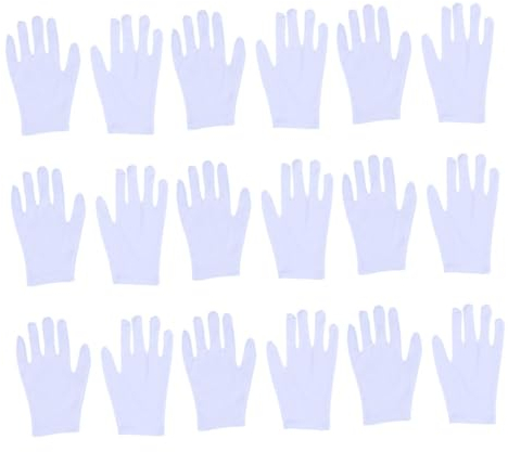 HEMOTON Weiße Baumwollhandschuhe 12 Paar Elastisch, für Staubschutz