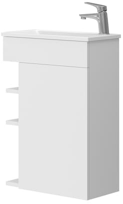 Vicco Set mobili bagno Amadeo, Bianco, 50 cm | composto da mobile sottolavabo e lavabo