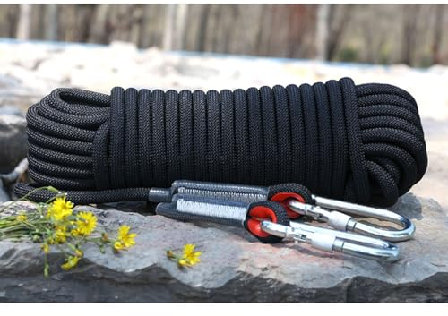BULANG Outdoor-Seil, 10 mm, Kletterseil, 15 m, 25 m, 35 m, 45 m, 90 m, 180 m, statisches Kletterseil, Abseilseil für Outdoor-Wandern, Sicherheit, Fluchtseil, Rettungsfallschirm (Colo