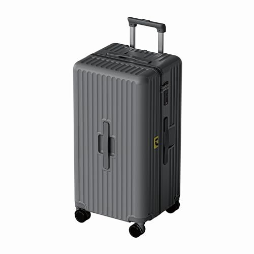 Koffer Trolley, Rollkoffer Reisekoffer Hartschalen 4 Rollen, Spinner Handgepäck,TSA, 100% PC(57cm, 45L,Grau)