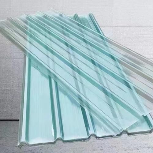 10 Stück Dachplatten, FRP-Tageslichtplatten, Stoßsicheren Transparent Kurzrollen, Gewächshausplatte, Wellbahn Dachplatten, Regensichere/UV-Beständige Dachmaterial(150x90cm/59.1x35.4in)