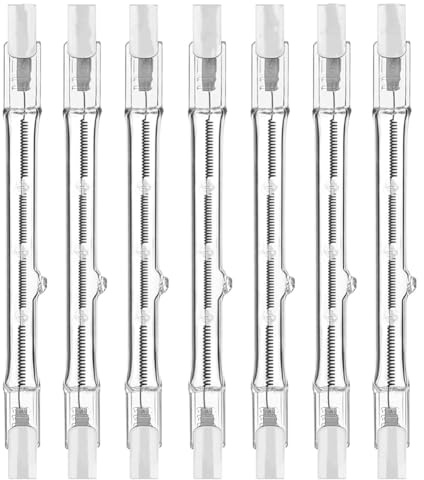 Huudngeje R7s Halogen Light Bulbs, 7 Packs R7s Bulb 118mm Dimmable 230V Halogen Bulbs, Tungsten Linear Light Bulb 150W
