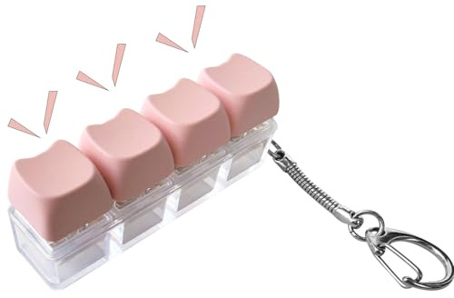 Keyboard Fidget Toy, Fidget Keyring 4 Button Stress Relief Toys for Adults Kids | Fidget Keyboard Keychain for Pass The Time | Funny Finger Small Fidget Toys Decompression Gift for Boys Girls