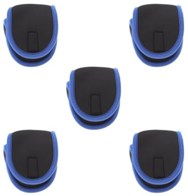 Siepificius Fliegenrollen-Tasche, Neopren-Schutztasche für Angelrollen, passend für 5/7/9 WT, 5er-Set (blau), 4.3x3.3x2.8inch, Siehe Beschreibung