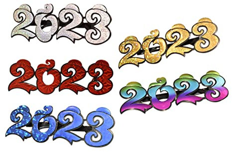 Generisch 5 Stück 2023 2023 Brille Favorisieren Partyzubehör Led-neonbrille 2023 Partybrille Schnapsgläser Brillenkette Rote Leuchtstäbe Masse Stirnbänder Für Den Silvesterabend Stk