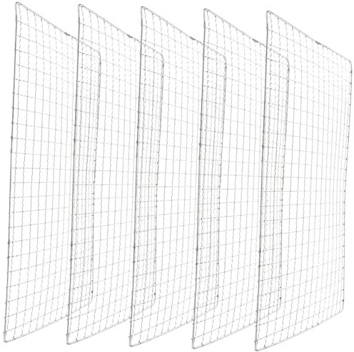 Veemoon 5pcs Stainless Steel Grill Mesh Pads, Heat-resistant Reusable Barbecue Grill Mat for Outdoor Bbq, Lightweight and Easy to Carry