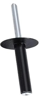 Generico M3.2 M4 M4.8 M5 Rivetti ciechi con testa a flangia larga in alluminio nero/bianco, decorazione a strappo, rivetti a testa tonda in acciaio inossidabile(Aluminum - Black,M4x16mm-20pcs)