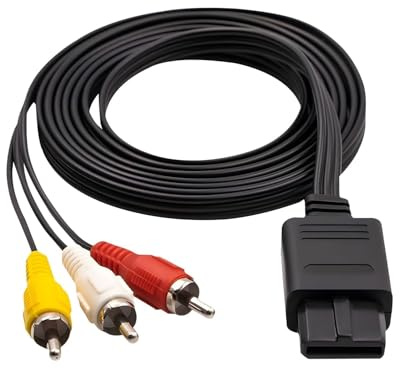 AV Kabel, Stereo Audio Video AV RCA Kabel für GameCube Super Nintendo 64 N64 SNES NGC GC Super Famicom TV HDTV DVD Fernseher Monitor, 1,8 Meter TV Videokabel