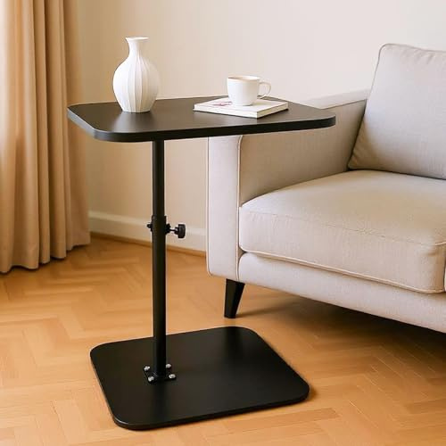 C-förmiger Beistelltisch, Beistelltisch für Sofa, Beistelltische für Wohnzimmer, verstellbare Höhe, TV-Tablett, drehbarer Couch-Beistelltisch, der darunter gleitet, (schwarz)