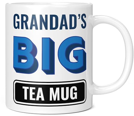 Mug Monster - Grandad's Big Tea Mug, Father's Day Gift, Birthday Present for Grandad, Giant Mugs for Men, Huge Cup Hot Drinks, Oversized Tea Cup, Extra Large Ceramic Gift