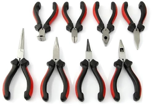 8 alicates diagonales de punta redonda, doblados, de punta larga, for manualidades, abalorios, joyería pequeña, herramientas.