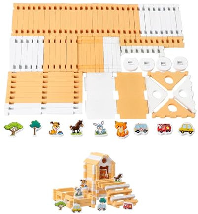 LeeQinersw Blocs Construction, Construction, Bricolage, Maison en Bois, ingénierie, Jouet éducatif pour Enfants