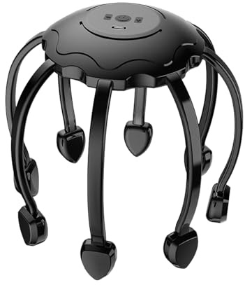 Appareil de massage électrique de la tête de pieuvre - 360 ° - Outil de relaxation du cuir chevelu - 8 griffes - Appareil de massage anti-stress pour femme - Utilisation de voyage - Soin des cheveux