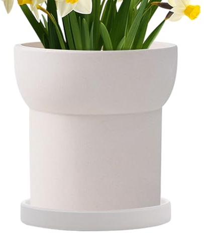Generico Vasi In Ceramica Per Fiori Smaltato Moderno Con Fori Di Drenaggio