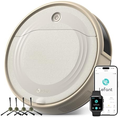 Lefant M310 Robot Vacuum Cleaner, 4500Pa Strong Suction, 180 Min, 7.9 cm Thin 28 cm Diameter, Automatic Self-Charging Small Robotic Vacuum, 2.4G Wi-Fi/App/Alexa Control, Ideal for Pet Hair Hard Floor