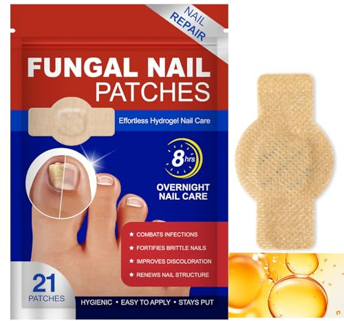 21Pcs Fungal Nail Patches, Multi-Purpose Toenail Repair Treatment Pads, Fungal Nail Treatment, Nail Fungus Treatment for Toenail, Hour Nail Treatment Restores Healthy Appearance