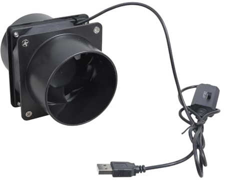 Low Noise Adjustable Printer Enclosure Cooling Fan USB 5V Operated Double Air Duct Design For Tent Indoor Outdoor Use Low Noise Inline Blower For Soldering