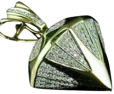 Art Deco Style Diamond Fan Brooch, 14K Gold and Diamond Encrusted Pin, Vintage Geometric Design, Fine Jewelry Accessory, Gold Plated, Fan-Shaped Pave Accents, and Bold 3D Design for a Statement Look