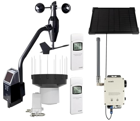 ECOWITT WS6212S WittField Suite Plus Wireless Weather Station, 4G & Wi-Fi Garden Gateway WS6210S with Solar Panel, Home 4 in 1 Outdoor Sensor WS68 + Rain Gauge WH40H + Temperature-humidity Meter WN32