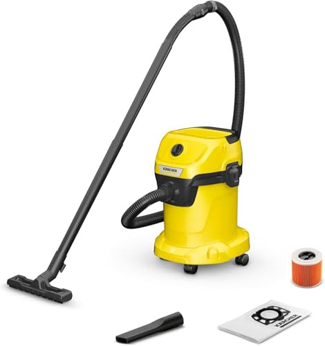 KÄRCHER, Aspirador en Seco y Húmedo WD 3 V 17/4/20, Enchufe, Filtro Cartucho, 1000 W, Depósito 17 l, Manguera aspiración 2 m, Cable 4m, Función de soplado