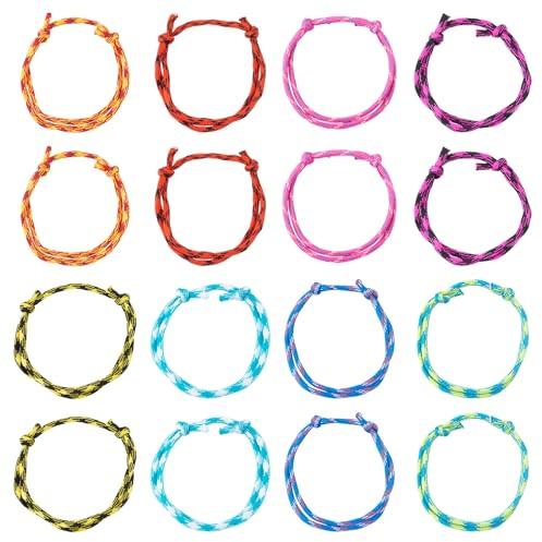 Boutigem Braccialetti con corde regolabili per uomini e donne braccialetto in corda intrecciata nautica doppio nodo braccialetto da polso stringa per coppia, uomini, donne, San Valentino, creazione di