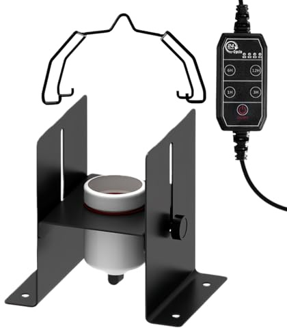 Supporto in ceramica per lampada riscaldante – portalampada ignifugo con timer per terrario e vivario, supporto per lampada riscaldante rettili, per gechi, anfibi, tartarughe, rane e camaleonti