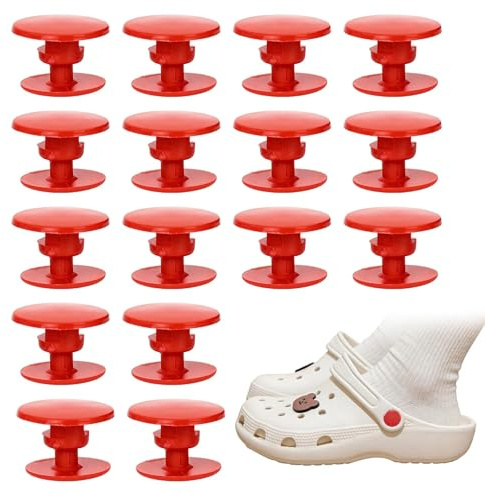 Replacement Rivets, 16 Pcs Plastic Shoes Strap Button, Red Beach Shoe Rivets for Sandals Flip Flops Repair DIY Repair Men Women Kids Waterproof Easy Fix No Tools Needed (Red)