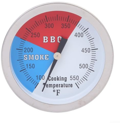 JX-21J Thermomètre de barbecue en acier inoxydable conçu pour four grill et four à pizza. Caractéristiques : mouvement bimétallique, plage de température de 100 à 500 °C