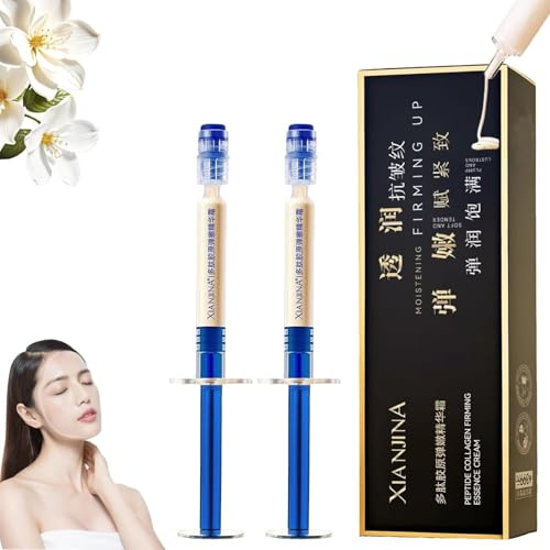 Xianjina mikromolekylär kollagen-antirynklotion, polypeptid-kollagenkräm med elastisk essens, peptidfyllnadskräm, för alla hudtyper,2pcs