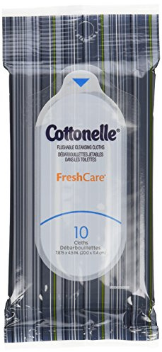 Cottonelle Fresh Care Flushable Wipes, Travel Pack, 12 Travel Packs of 10 Cloths Each (120Ct)